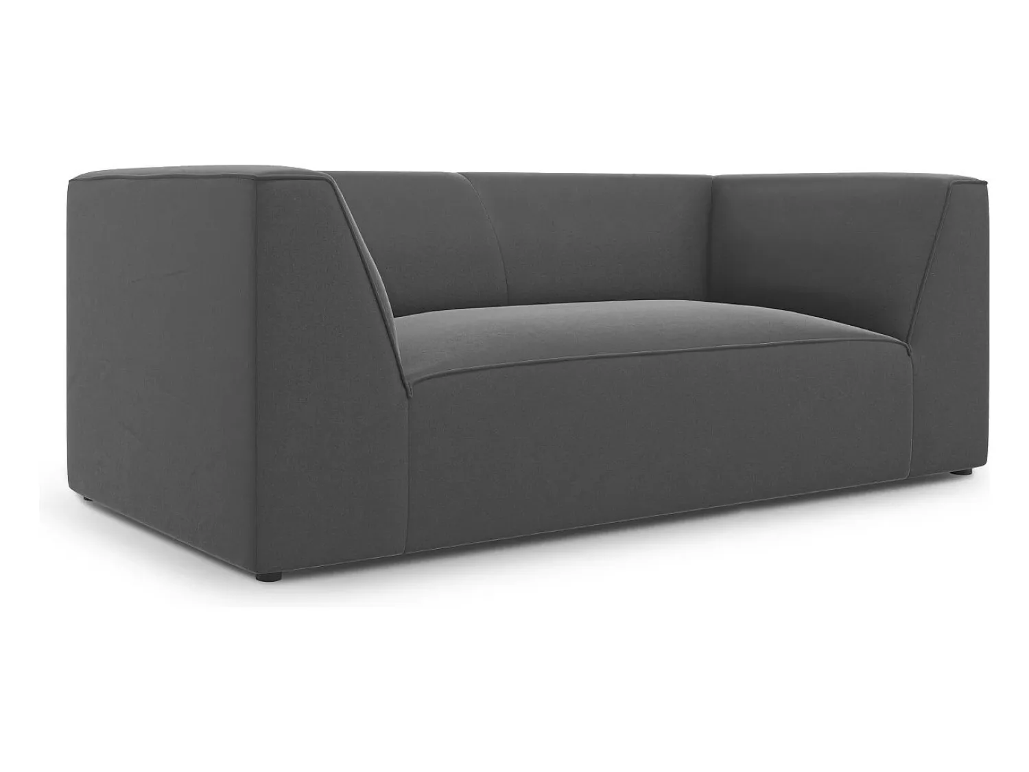 Sofá*CXL by Christian Lacroix - Sofá "Charles" 2 lugares em veludo cinza escuro - 174x92x69cm Cinza antracite