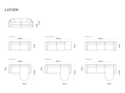Online CXL by Christian Lacroix - Sofá modular de canto direito "Lucien" 3 lugares em veludo cinza claro - 230x165x70cm Cinzento claro