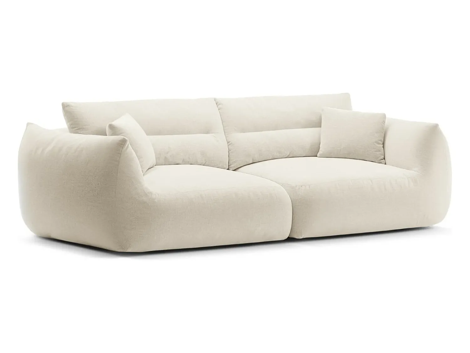 Sofá*CXL by Christian Lacroix - Sofá modular "Maurie" 4 lugares em tecido chenille - 264x107x90cm Marfim