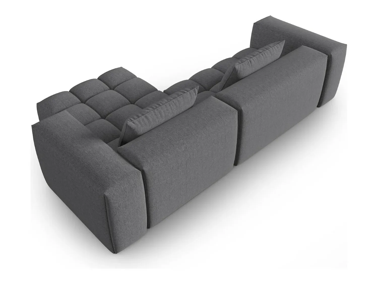Sofá*CXL by Christian Lacroix - Sofá modular de canto direito "Lorella" 3 lugares em tecido estrutural cinza - 260x145x70cm Cinzento