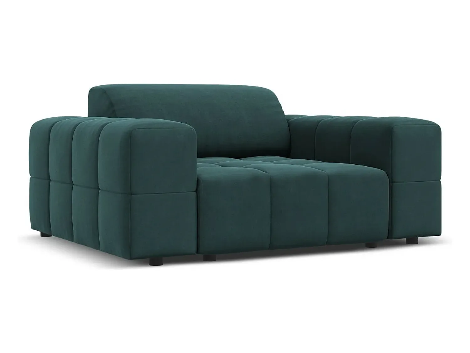 CXL by Christian Lacroix - Poltrona "Luc" em veludo petróleo - 124x102x70cm^ Poltrona