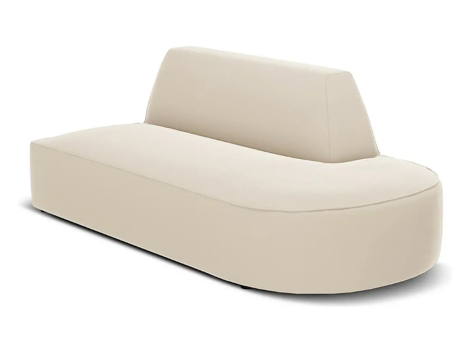 Sofá*CXL by Christian Lacroix - Sofá modular direito "Charles" 2 lugares em veludo - 181x93x69cm Bege