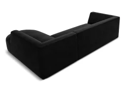 Sofá|CXL by Christian Lacroix - Sofá de canto direito "Charles" 4 lugares em veludo - 273x180x69cm Preto