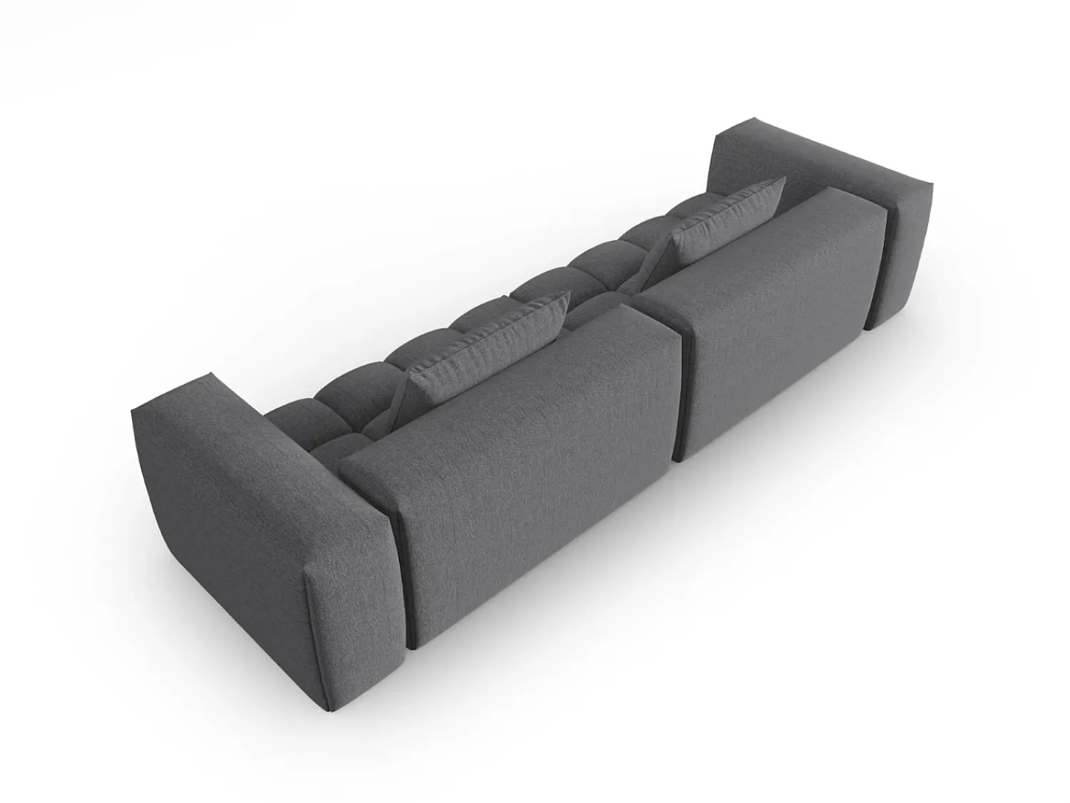 Sofá|CXL by Christian Lacroix - Sofá modular "Lorella" 5 lugares em tecido estrutural cinza - 290x85x70cm Cinzento