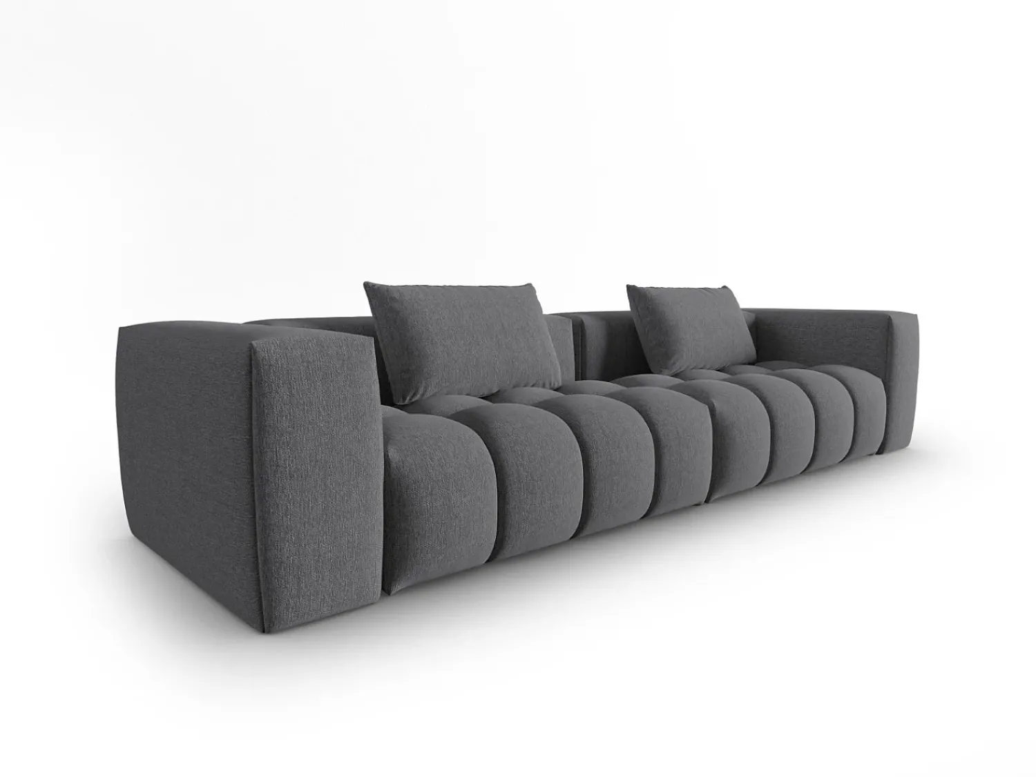 Sofá|CXL by Christian Lacroix - Sofá modular "Lorella" 5 lugares em tecido estrutural cinza - 290x85x70cm Cinzento