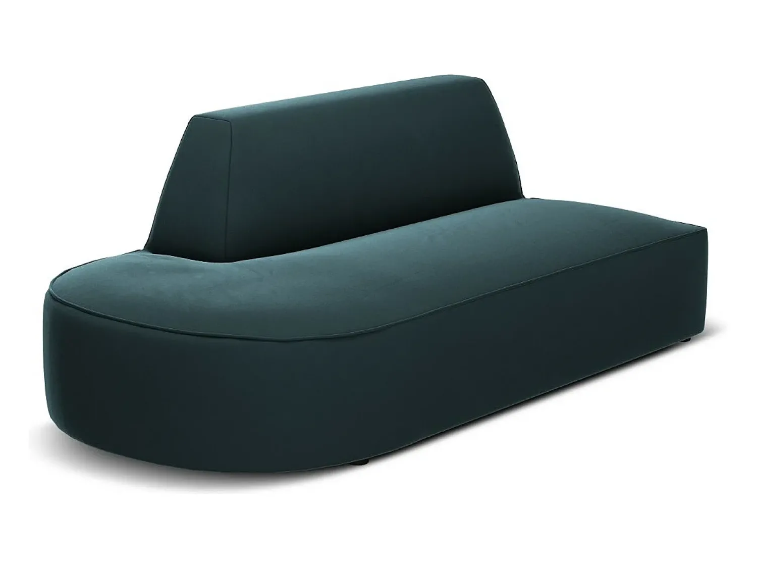 Sofá*CXL by Christian Lacroix - Sofá modular virado para a esquerda "Charles" 2 lugares em veludo - 181x93x69cm Azul