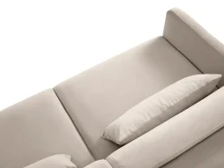 Outlet CXL by Christian Lacroix - Sofá-cama de canto direito "Yanis" 5 lugares em veludo - 280x170x80cm Bege