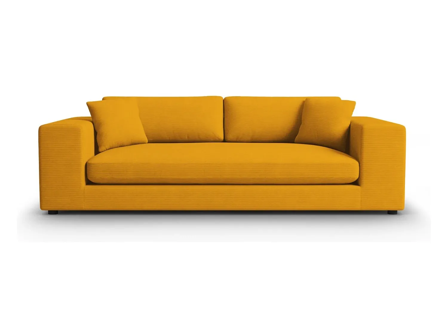 Sofá*CXL by Christian Lacroix - Sofá "Tendance" 4 lugares em veludo cotelê - 262x122x72cm Amarelo