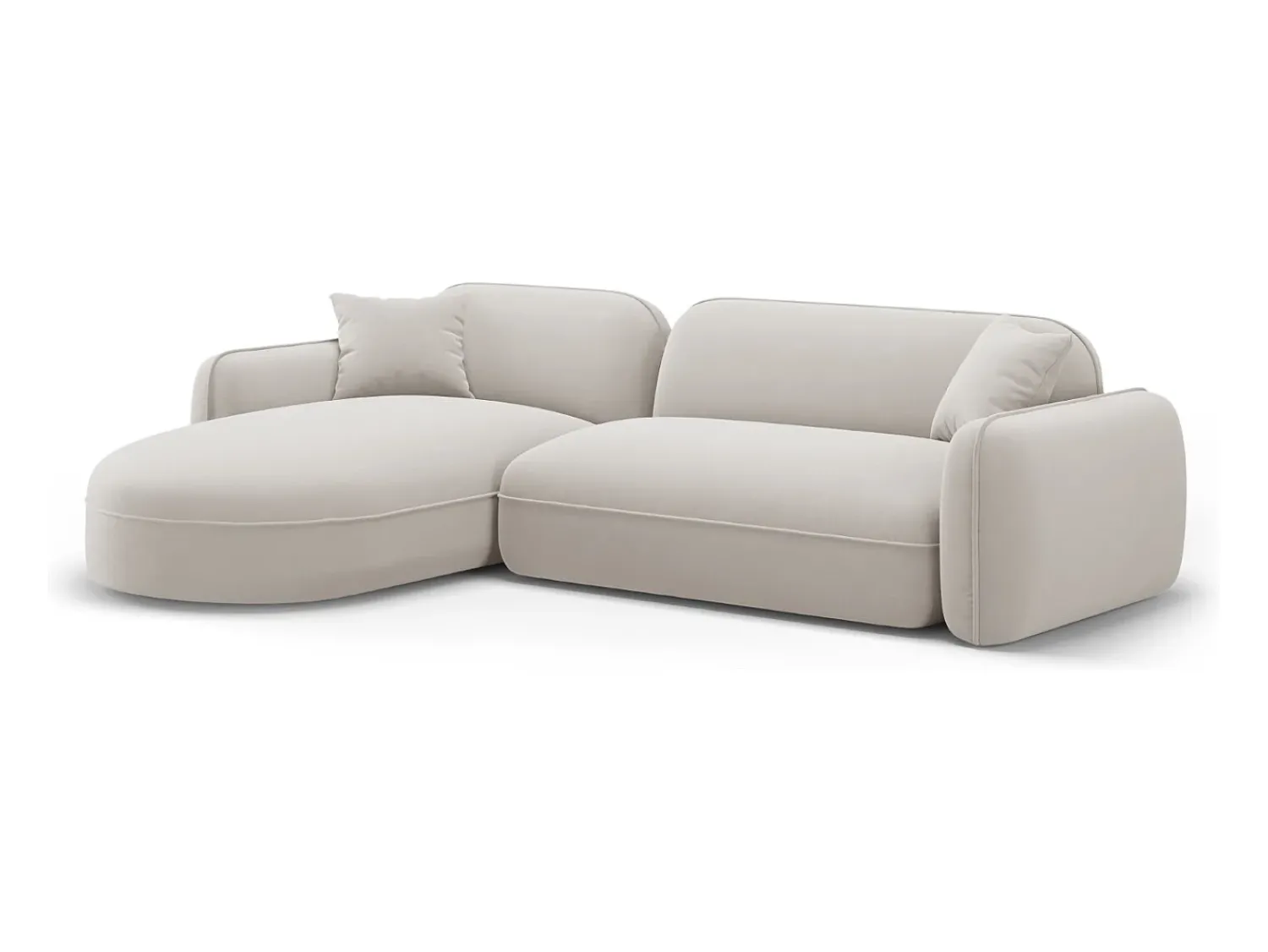 CXL by Christian Lacroix - Sofá modular de canto esquerdo "Lucien" 4 lugares em veludo claro - 275x165x70cm^ Sofá
