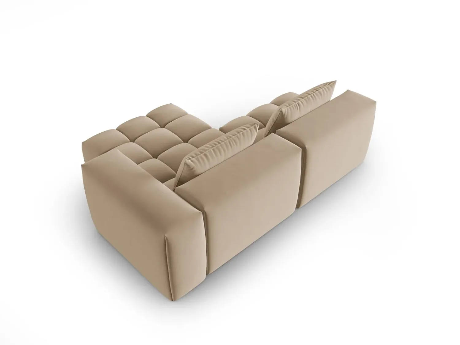 CXL by Christian Lacroix - Sofá modular de canto direito "Lorella" 3 lugares em veludo areia - 205x145x70cm^ Sofá
