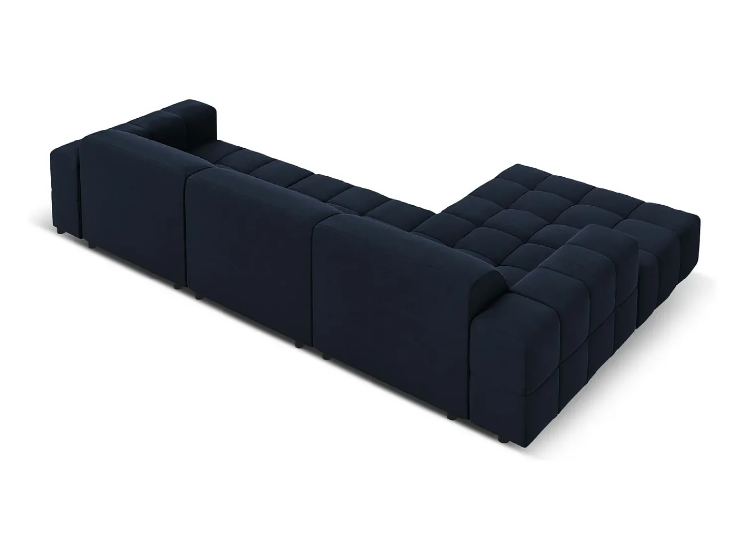 Sofá|CXL by Christian Lacroix - Sofá de canto esquerdo "Luc" 4 lugares em veludo - 284x166x70cm Azul escuro