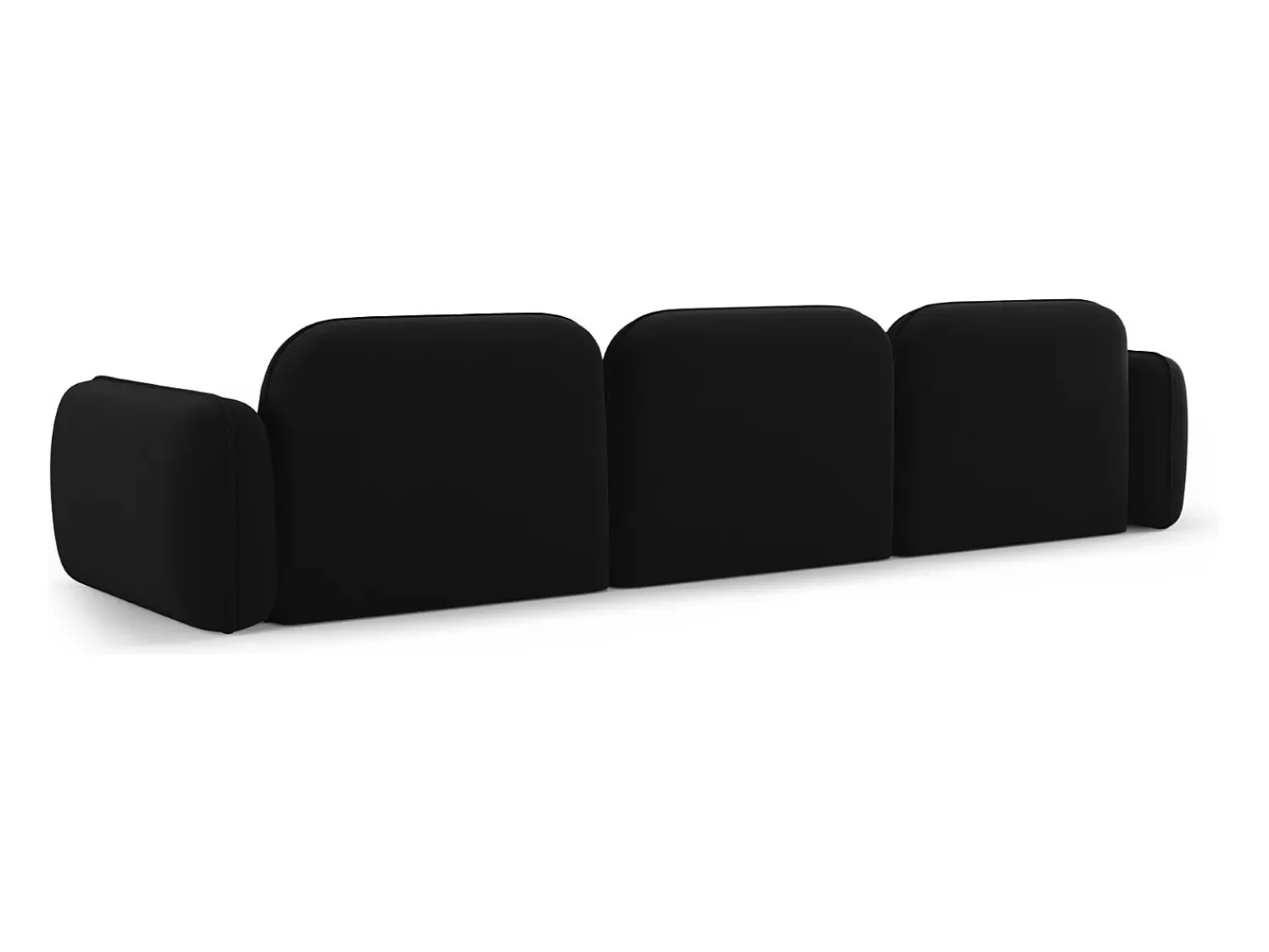 CXL by Christian Lacroix - Sofá modular "Lucien" 4 lugares em veludo - 320x90x70cm Preto