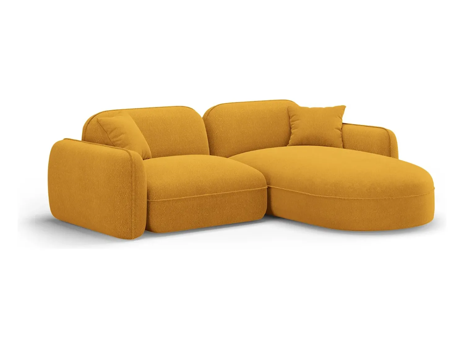 Sofá*CXL by Christian Lacroix - Sofá modular de canto direito "Lucien" 3 lugares em veludo mostarda - 230x165x70cm Amarelo mostarda