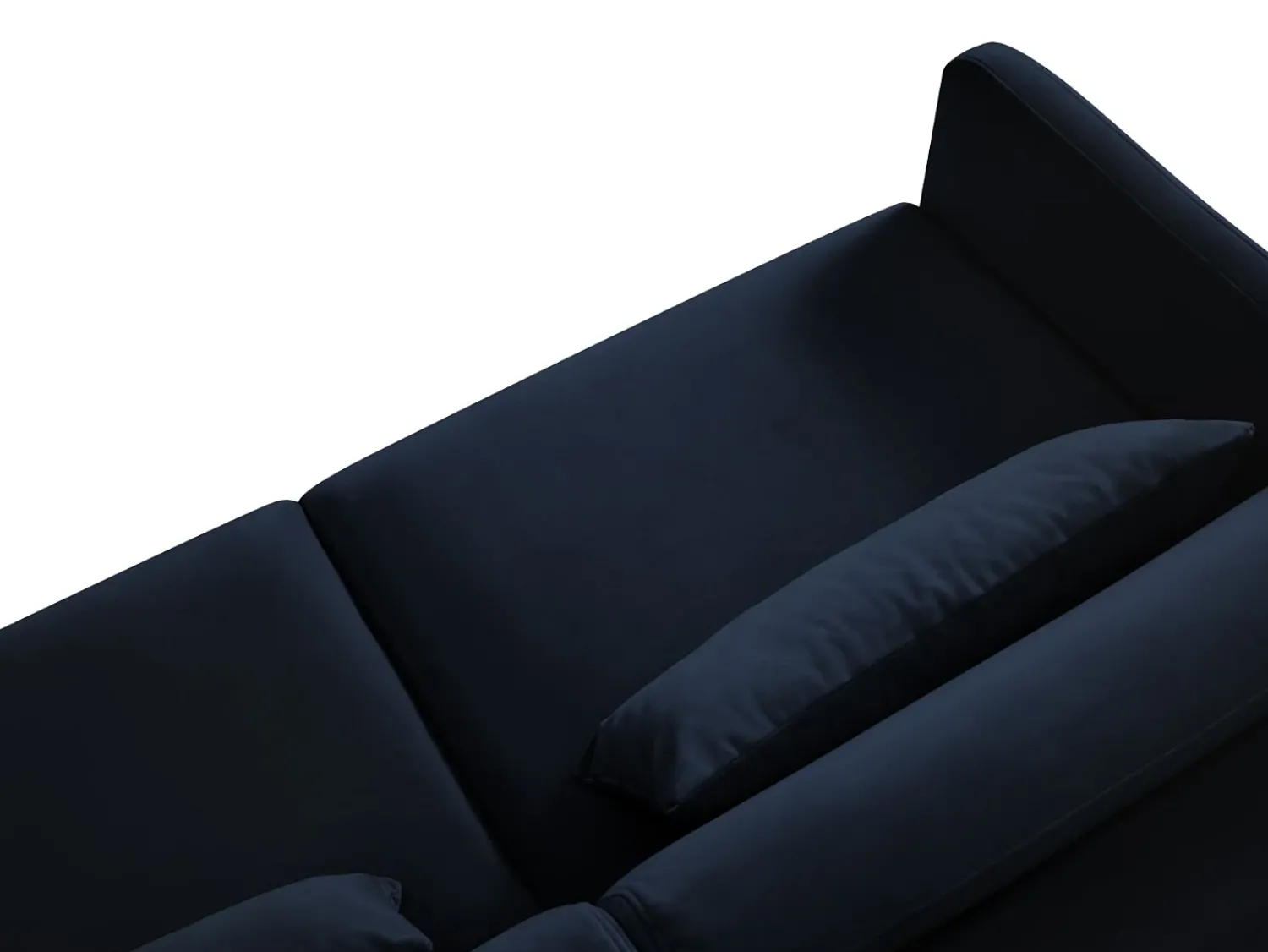 CXL by Christian Lacroix - Sofá-cama de canto direito "Yanis" 5 lugares em veludo azul real - 280x170x80cm^ Sofá