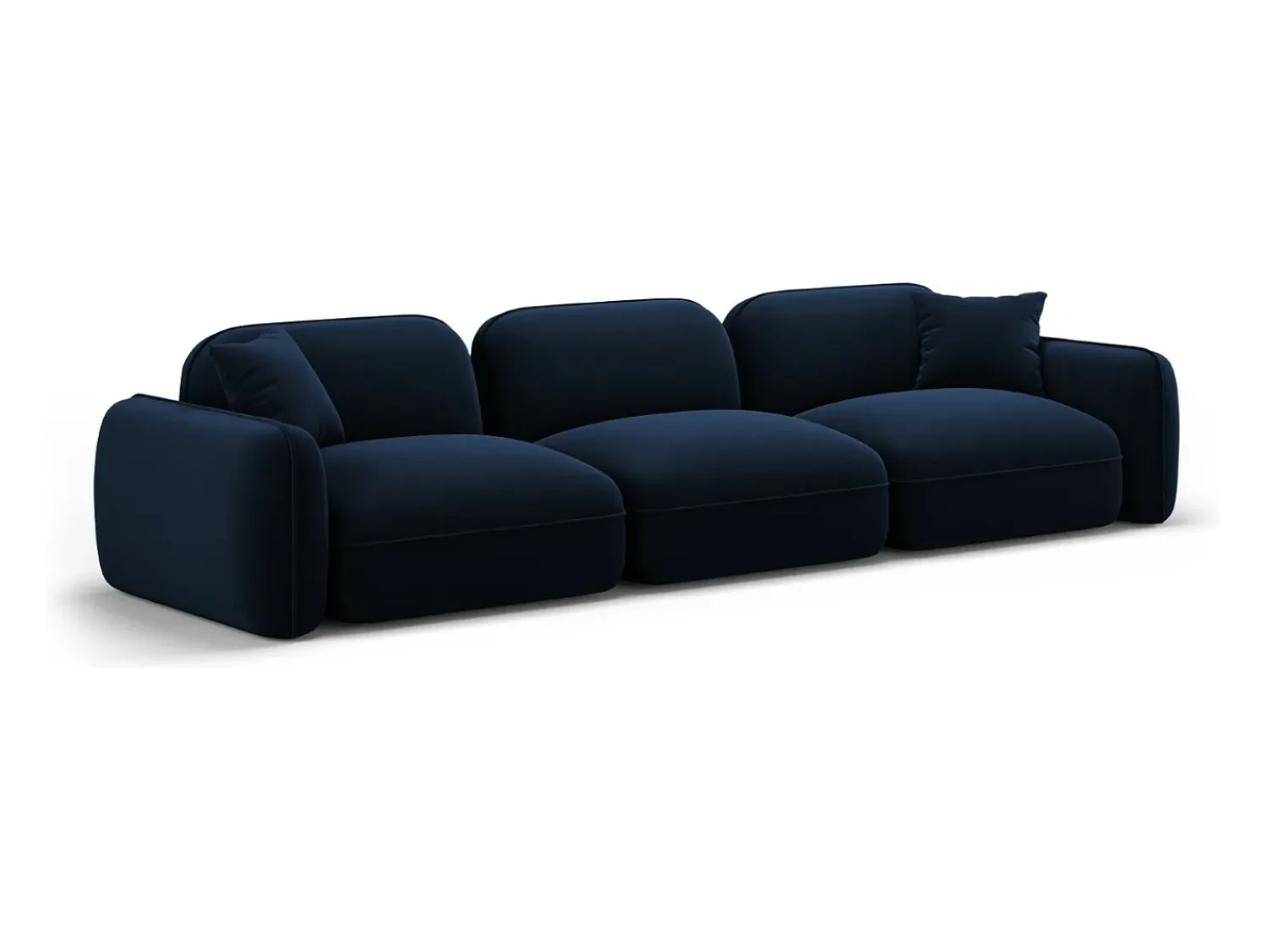 Online CXL by Christian Lacroix - Sofá modular "Lucien" 4 lugares em veludo azul real - 320x90x70cm Azul escuro