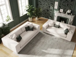 Sofá*CXL by Christian Lacroix - Sofá "Tendance" 3 lugares em tecido estrutural - 220x122x72cm Branco