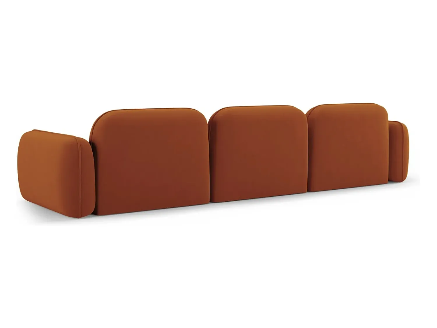 Sofá*CXL by Christian Lacroix - Sofá modular "Lucien" 4 lugares em veludo - 320x90x70cm Terracota