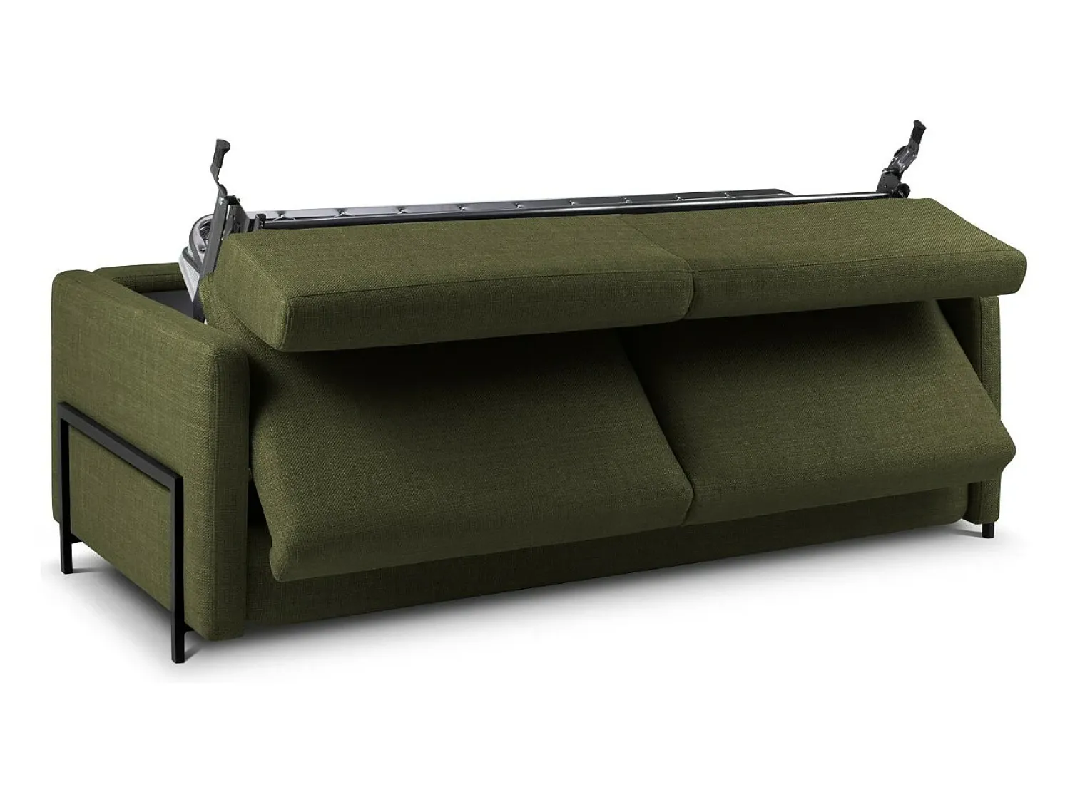 Sofá|CXL by Christian Lacroix - Sofá-cama "Yanis" 3 lugares em tecido estrutural - 202x102x80cm Verde
