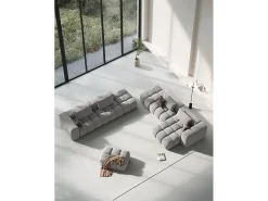CXL by Christian Lacroix - Sofá modular direito "Lorella" 3 lugares em tecido estrutural escuro - 265x85x70cm^ Sofá
