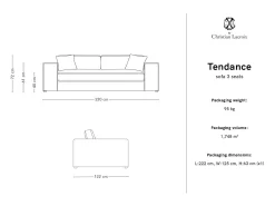 Sofá|CXL by Christian Lacroix - Sofá "Tendance" 3 lugares em tecido estrutural cinza claro - 220x122x72cm Cinzento claro