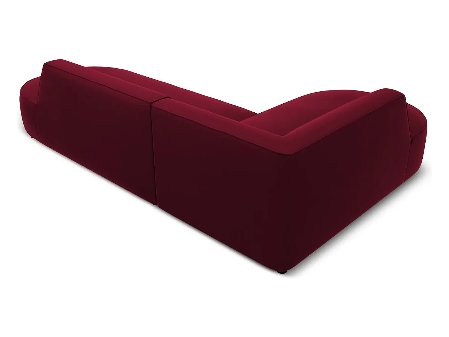 Sofá|CXL by Christian Lacroix - Sofá de canto esquerdo "Charles" 4 lugares em veludo - 273x180x69cm Vermelho
