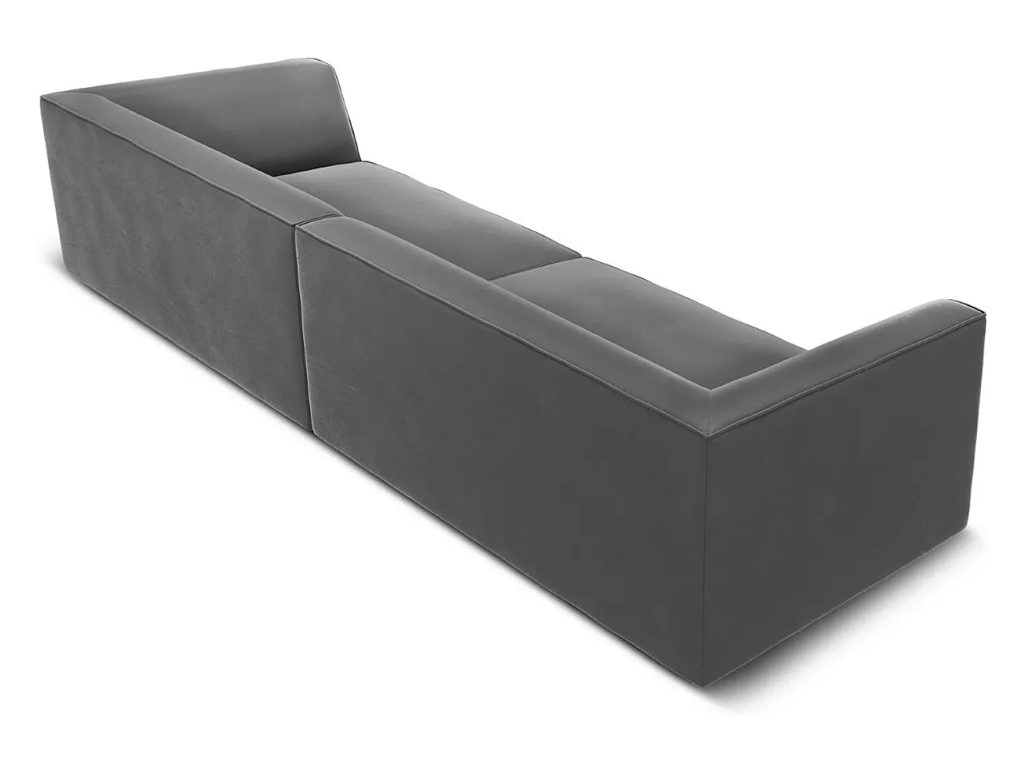 CXL by Christian Lacroix - Sofá "Charles" 4 lugares em veludo cinza escuro - 302x93x69cm^ Sofá