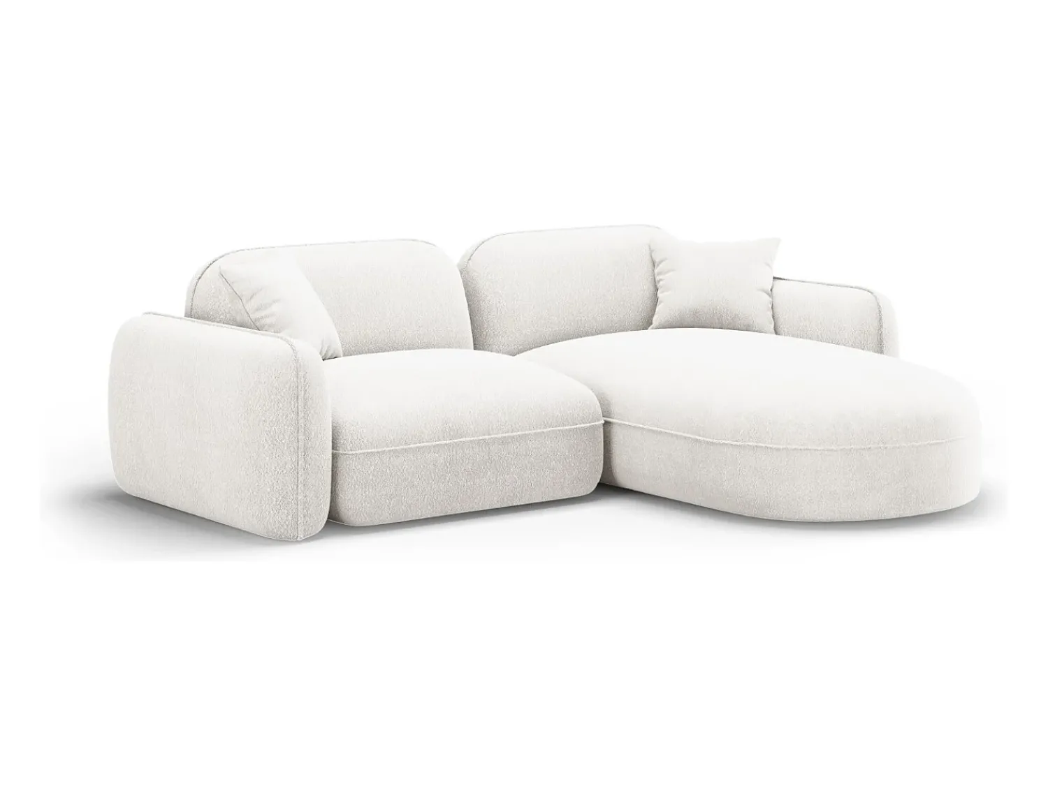 Sofá*CXL by Christian Lacroix - Sofá modular de canto direito "Lucien" 3 lugares em veludo - 230x165x70cm Marfim