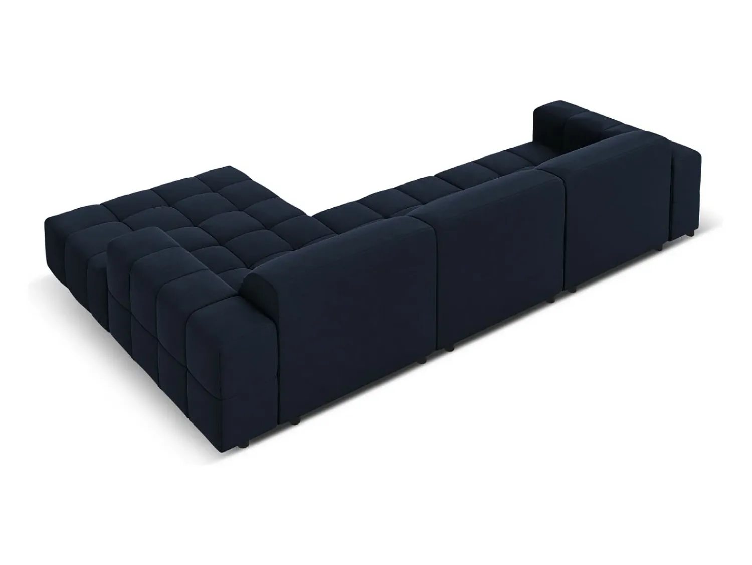 Sofá*CXL by Christian Lacroix - Sofá de canto direito "Luc" 4 lugares em veludo - 284x166x70cm Azul escuro