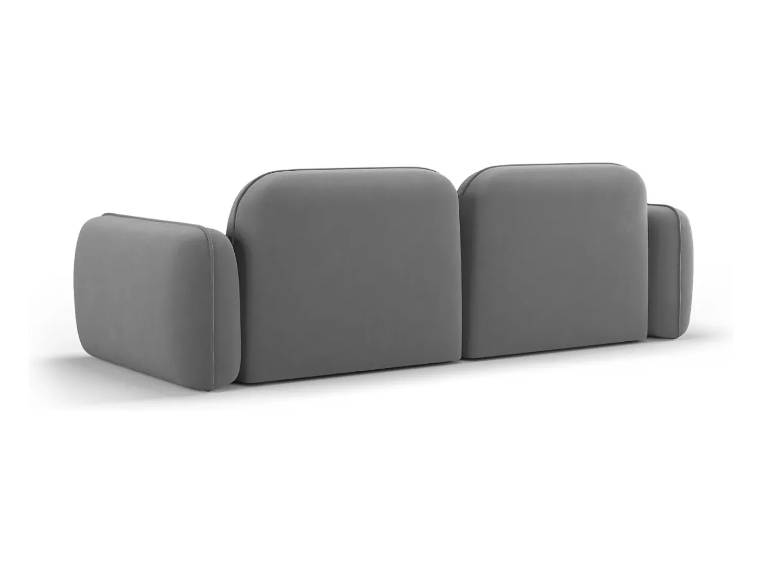Sofá|CXL by Christian Lacroix - Sofá modular "Lucien" 3 lugares em veludo cinza claro - 230x90x70cm Cinzento claro
