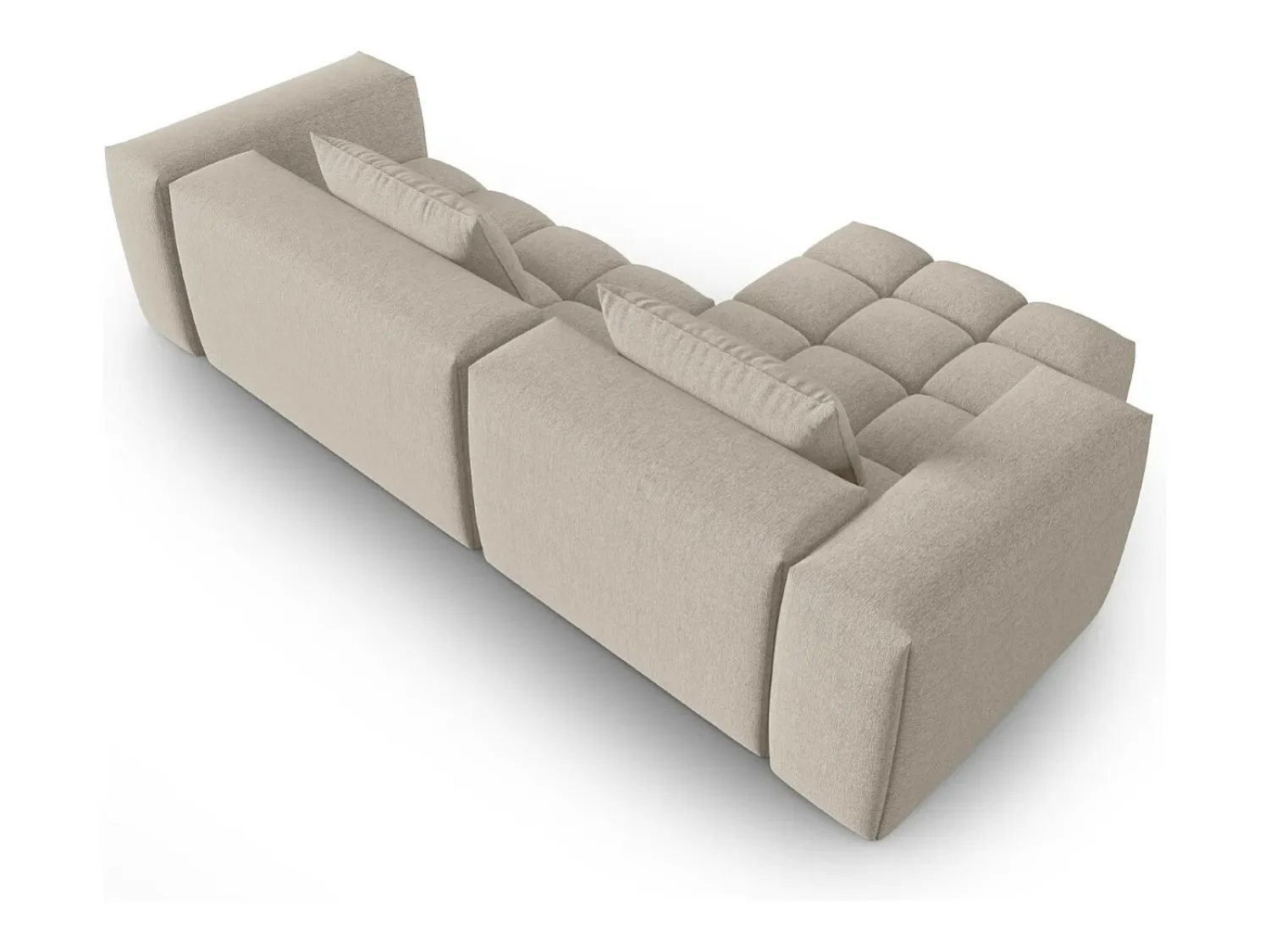 Hot CXL by Christian Lacroix - Sofá modular de canto esquerdo "Lorella" 3 lugares em tecido estrutural areia - 260x145x70cm Camel