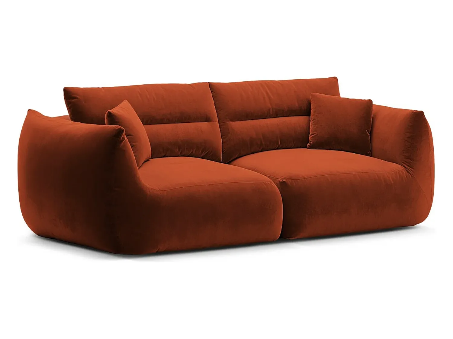 Sofá*CXL by Christian Lacroix - Sofá modular "Maurie" 3 lugares em veludo castanho-avermelhado - 224x107x90cm Bronze