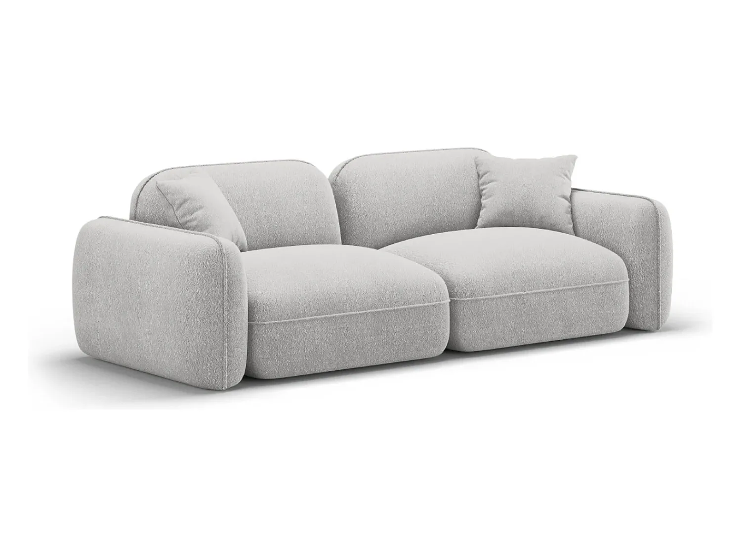 CXL by Christian Lacroix - Sofá modular "Lucien" 3 lugares em veludo cinza claro - 230x90x70cm Cinzento claro