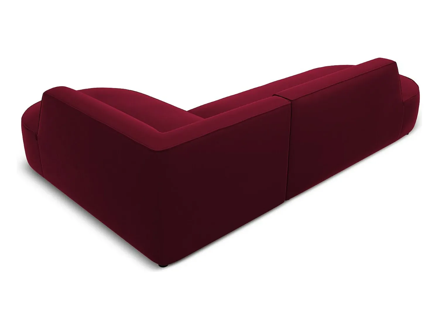 New CXL by Christian Lacroix - Sofá de canto direito "Charles" 4 lugares em veludo - 273x180x69cm Vermelho