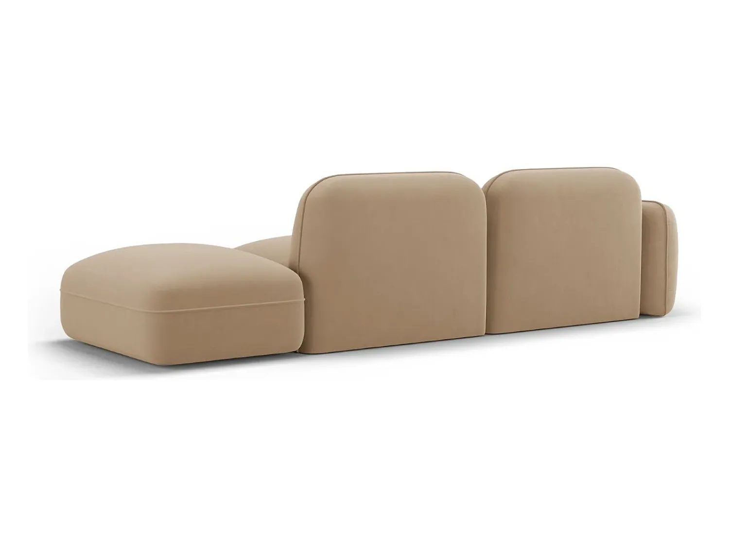 Online CXL by Christian Lacroix - Sofá modular direito "Lucien" 3 lugares em veludo areia - 295x90x70cm Camel