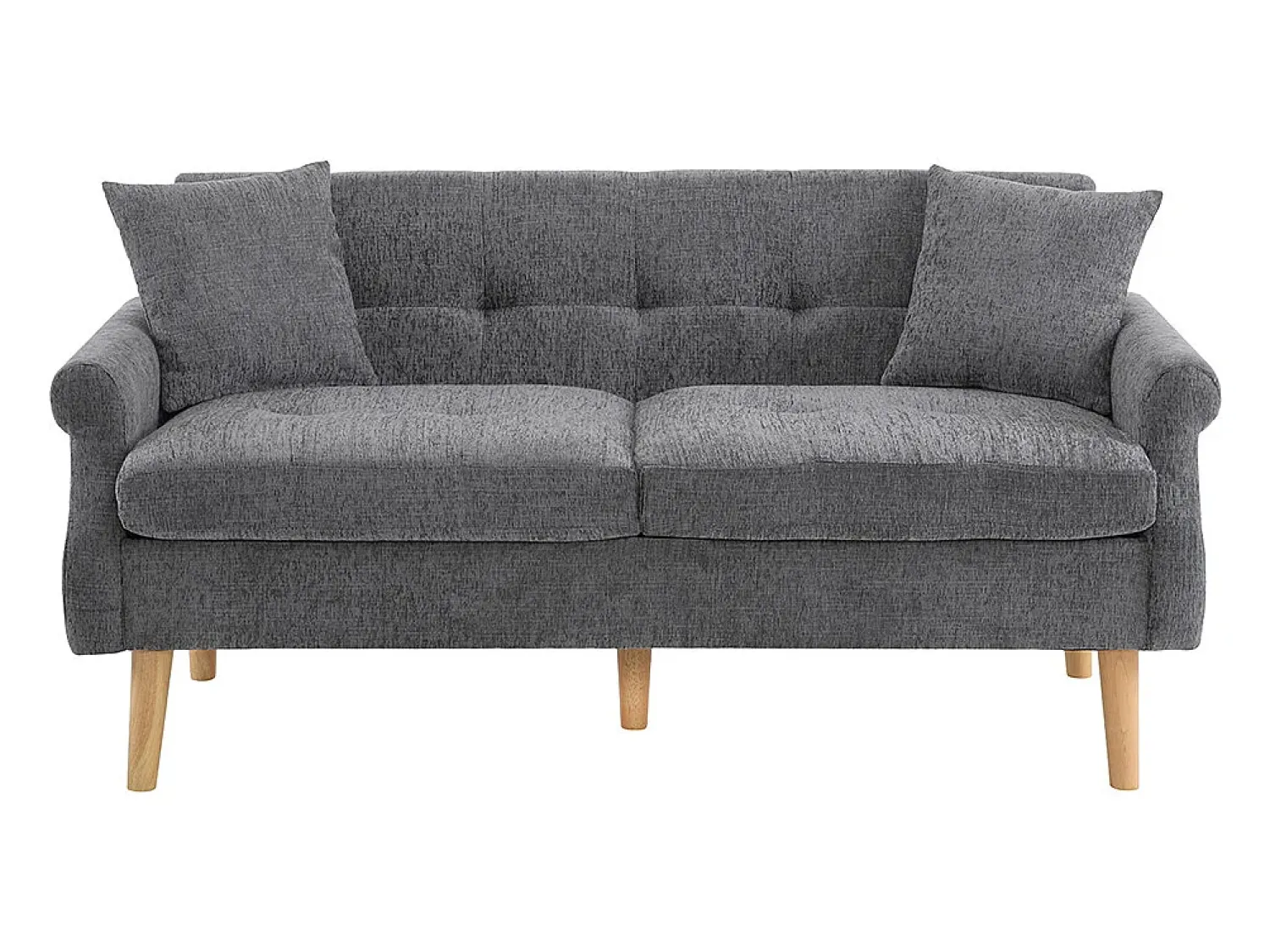Sofá|KOMHTOM Design moderno, móveis estofados, sofá duplo, sofá estofado com almofadas grossas, Cinzento