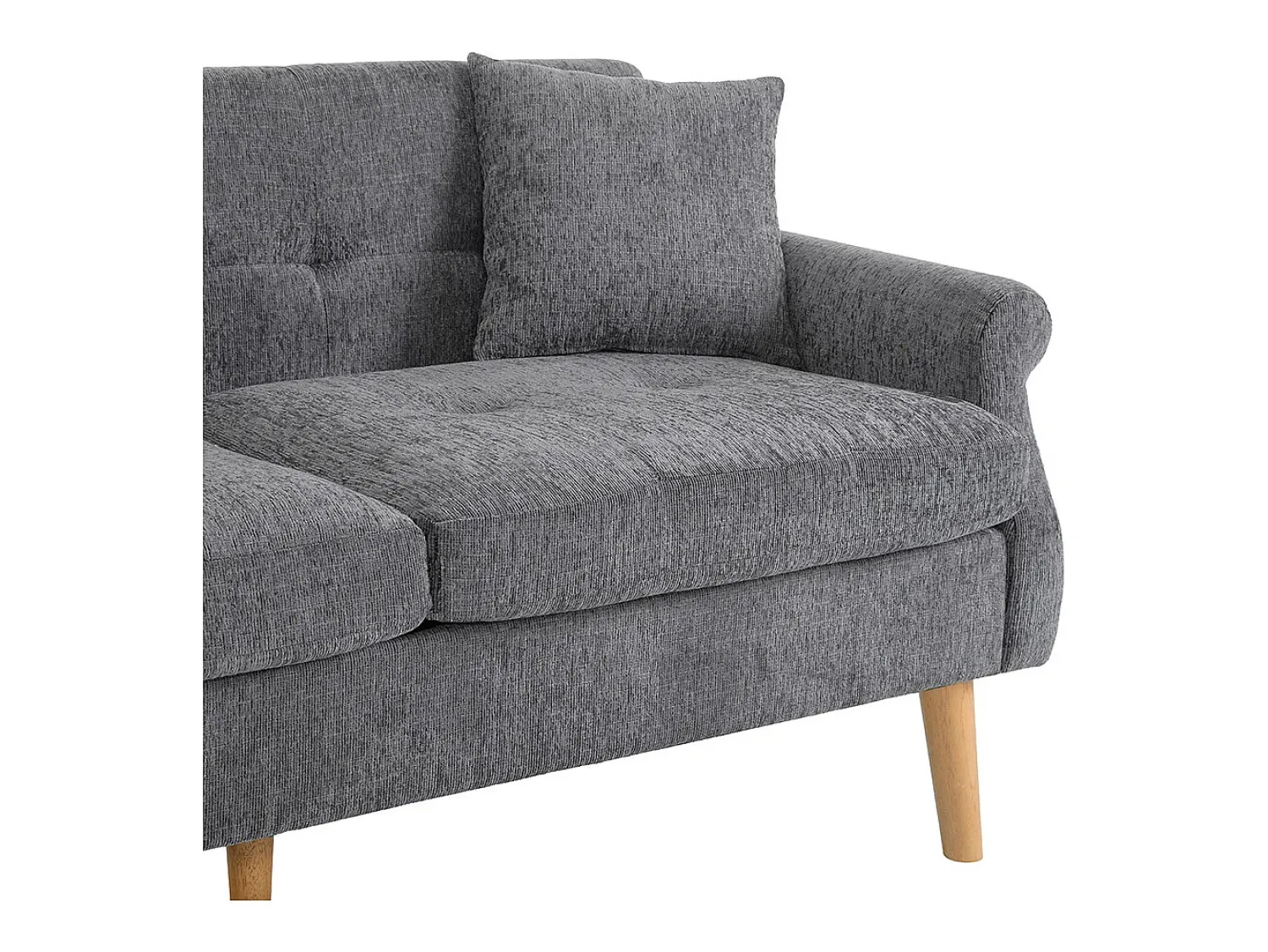 Sofá|KOMHTOM Design moderno, móveis estofados, sofá duplo, sofá estofado com almofadas grossas, Cinzento