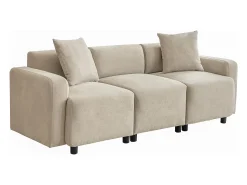 Hot KOMHTOM Design moderno, sofá de 3 lugares, sofá lounge, com almofadas decorativas, tecido chenille Bege