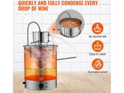 Acessório Vinho E Bar| Destilador de Álcool SucceBuy Destilador de Água sem Gás e Álcool de 34 L com Barril Thumper e Bomba de Água