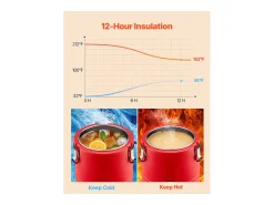 Acessório Vinho E Bar| Distribuidor de Bebidas SucceBuy Isotérmico 11,4 L, Fonte de Água Quente e Fria Não Elétrica com Torneira, Recipiente Isotérmico de Qualidade Alimentar Vermelho