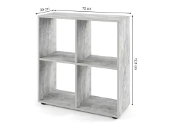 Prateleira|Vicco Divisória de sala betão 72.6x29x72 tetra Cinzento claro