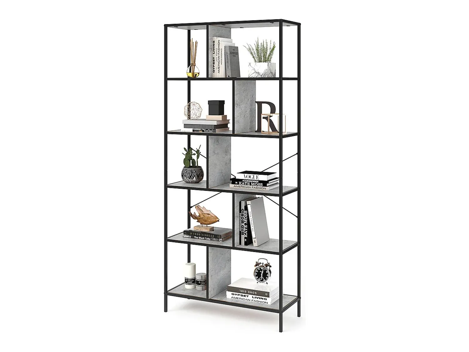 Vicco Divisória de sala betão 80x30x180 fyrk^ Prateleira