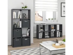 Prateleira*Vicco Divisória de sala cinza 143x29x72 scutum Cinzento