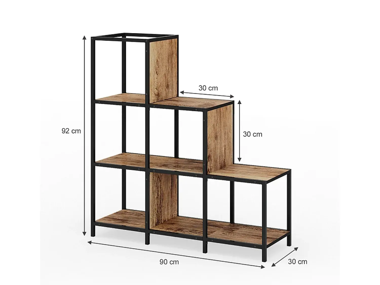 Vicco Divisória de sala madeira antiga 90x30x92 fyrk^ Prateleira