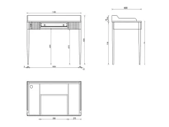 Consola|Vente-unique Escrivaninha de console com 1 gaveta em MDF fosco - RENEVI por Pascal Morabito Branco
