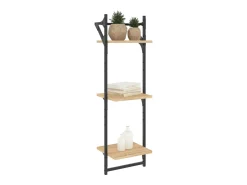 New Estante 3 prateleiras + barras 2pcs 30x25x100cm carvalho sonoma PT108214 Castanho