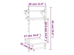 vidaxl Estante 2 prateleiras c/ barras 2pcs 30x25x65cm carvalho sonoma^ Prateleira