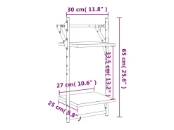 Prateleira|vidaxl Estante 2 prateleiras c/ barras 2pcs 30x25x65cm sonoma Cinzento