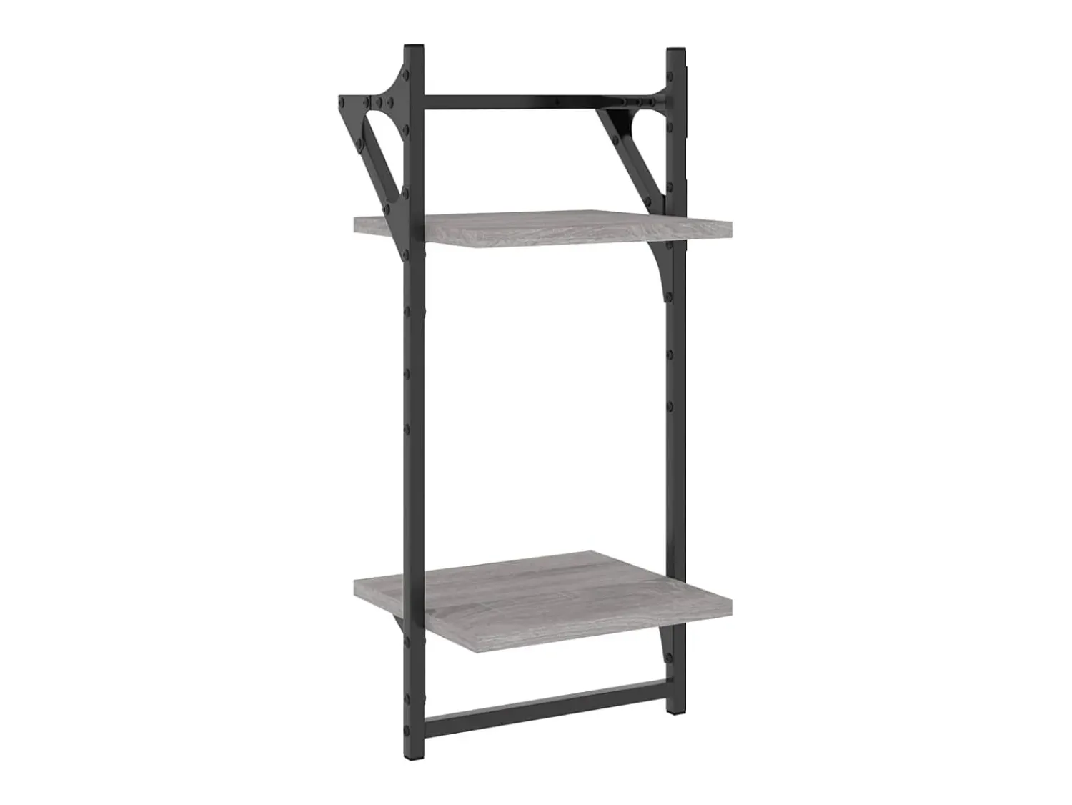 Prateleira| Estante 2 prateleiras c/ barras 2pcs 30x25x65cm sonoma PT549960 Cinzento