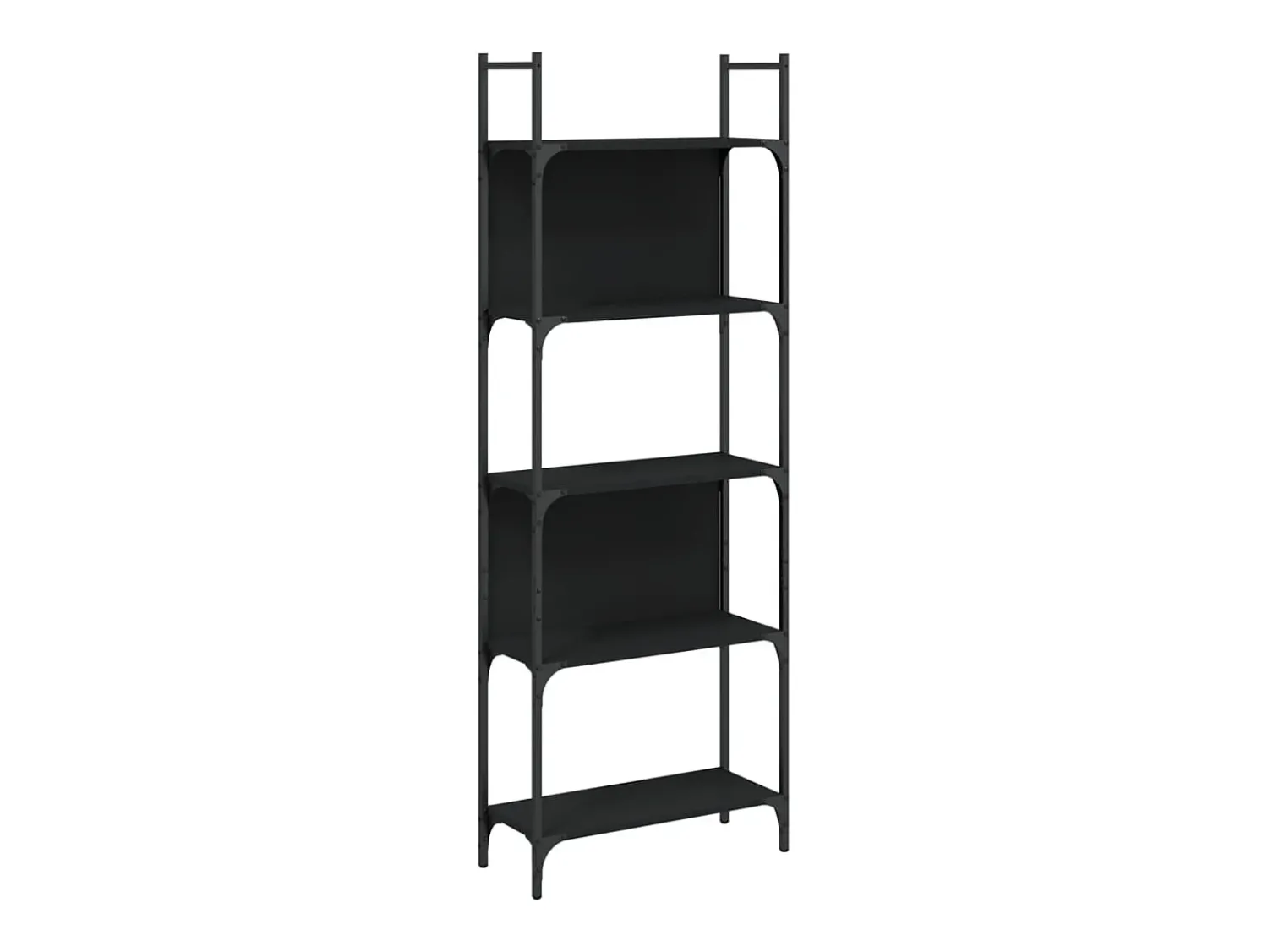 Biblioteca* Estante 5 prateleiras 60,5x24x166,5 cm derivados madeira PT428647 Preto