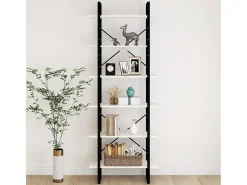 Outlet vidaxl Estante alta 80x30x210 cm madeira de pinho maciça branco Castanho